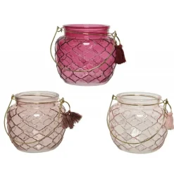 Porta candela in vetro 11,5 cm. Pezzo Singolo-Kaemingk Discount