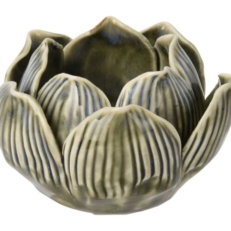 Porta Tea Light Fiore di Loto 8x5 Cm. Pezzo Singolo-Koopman New