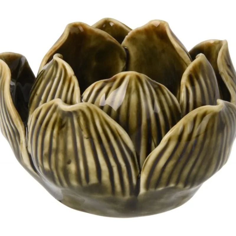 Porta Tea Light Fiore di Loto 8x5 Cm. Pezzo Singolo-Koopman New