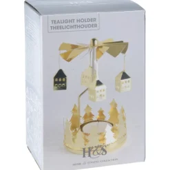 Porta Tea Light Girevole Oro. Pezzo Singolo-Koopman Best