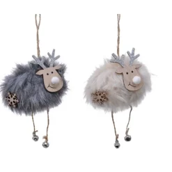 Renna da Appendere con finta pelliccia Pezzo Singolo-Kaemingk New