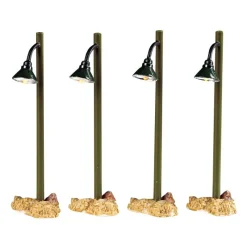 Rustic Street Lamp Set of 4 B/O 4.5V Cod. 54362-Lemax Sale