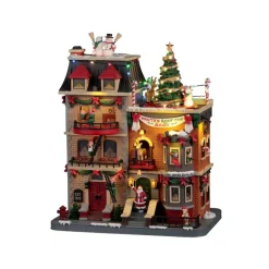 Santa'S Rooftop Bash con Alimentatore 4.5V Cod. 25861-Lemax Hot