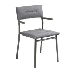 Sedia Impilabile con Braccioli ORON LFM5273 Silver-LaFuma