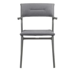 Sedia Impilabile con Braccioli ORON LFM5273 Silver-LaFuma