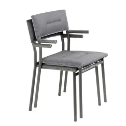 Sedia Impilabile con Braccioli ORON LFM5273 Silver-LaFuma