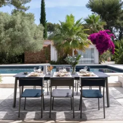 Sedia Impilabile con Braccioli ORON LFM5273 Bleu Encre-LaFuma Discount