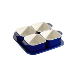 Set Aperitivo 19 x 19 cm Blu Scuro Set di 5 in Ceramica-Staub Online