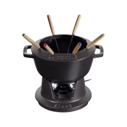 Set Fonduta Gourmet 18 cm Nero in Ghisa-Staub Clearance