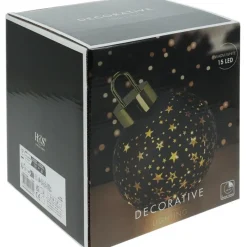 Sfera di Vetro con Led 15 Cm - Oro/Nero-Koopman New