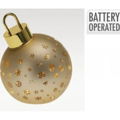 Sfera di Vetro con Led 15 Cm - Oro-Koopman Online