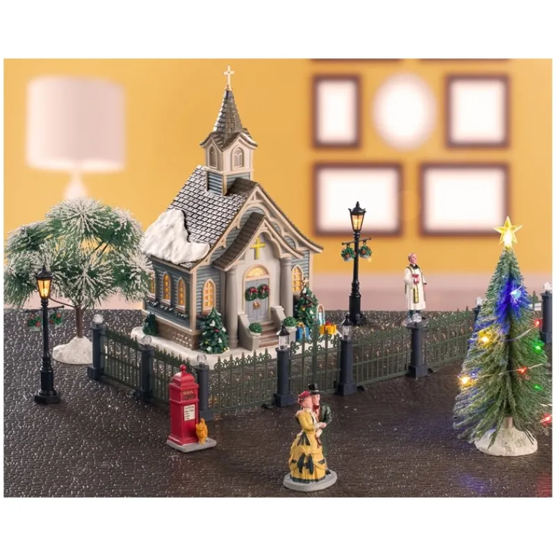 Small Town Church Set con Alimentatore 4.5V Cod. 56670-Lemax Hot