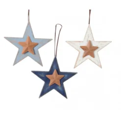 Stella da Appendere in Legno 14 cm. Pezzo Singolo-Kaemingk Outlet