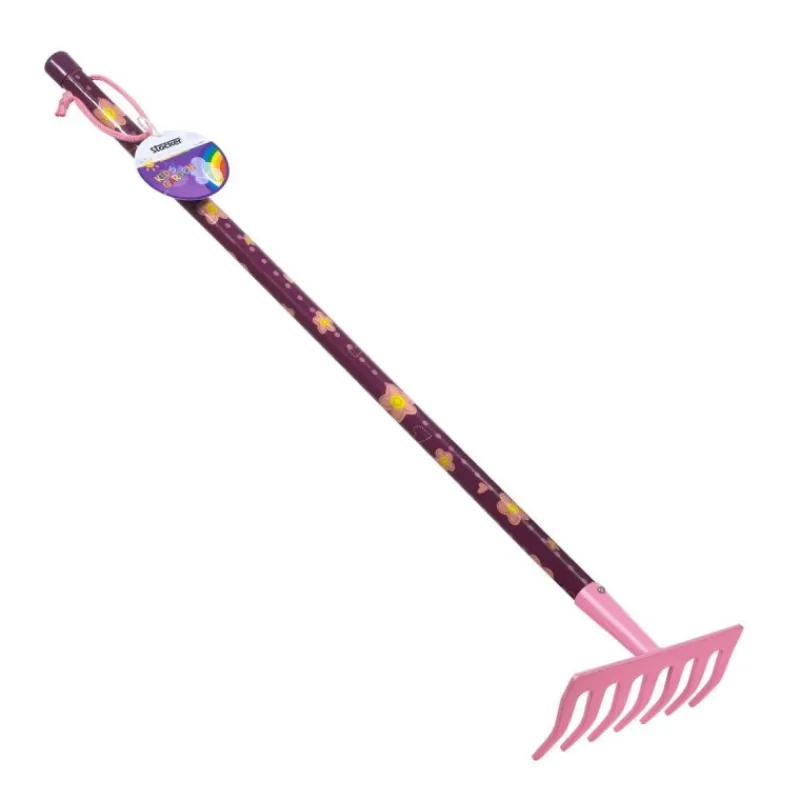 Rastrello 78 cm 7 denti colore rosa KIDS GARDEN-Stocker Clearance