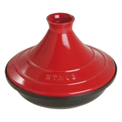 Tajine 28 cm Rosso in Ghisa con Coperchio in Ceramica-Staub Hot