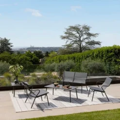 Tavolino basso quadrato VENCE LFM5277 Titane/Titane-LaFuma Sale