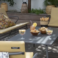 Tavolino basso rettangolare VENCE LFM5281 Titane/Titane-LaFuma