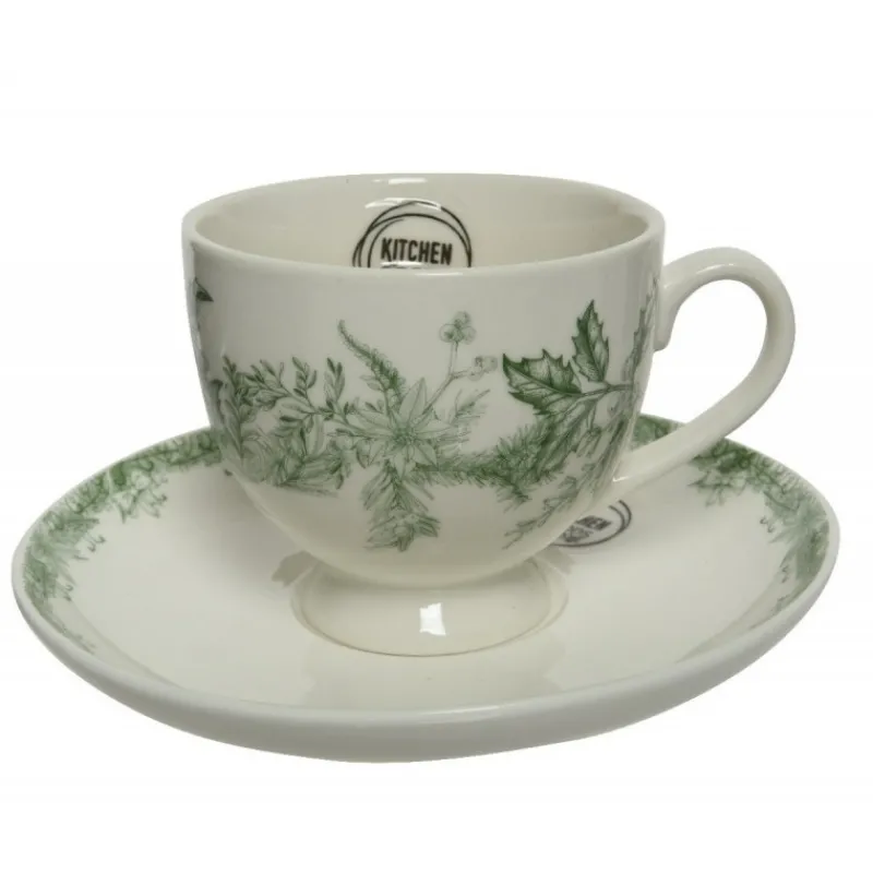 Tazza e piattino in porcellana 10,5 cm.-Kaemingk Clearance