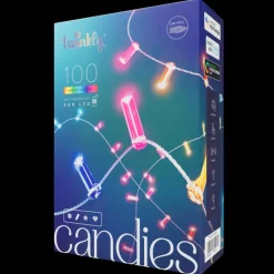 CANDIES a Candela Luci di Natale Smart 100 Led RGB II Generazione Cavo Trasparente-Twinkly