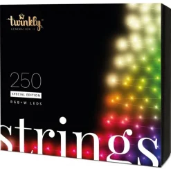 STRINGS Luci di Natale Smart 250 Led RGBW II Generazione Cavo Nero-Twinkly
