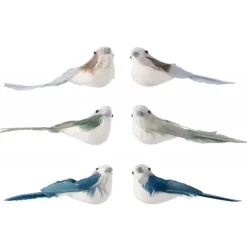 Uccellino con piume 11 cm. Pezzo Singolo-Kaemingk