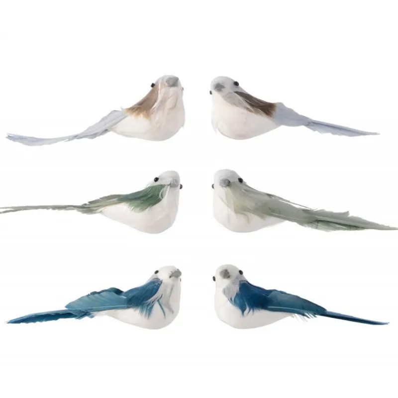 Uccellino con piume 11 cm. Pezzo Singolo-Kaemingk